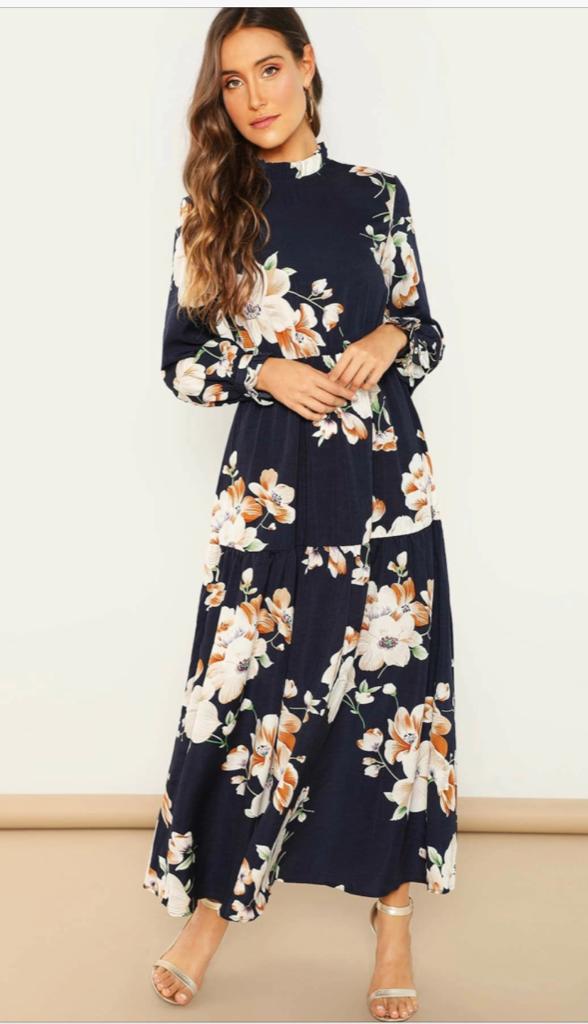 Floral Print Party Wear Gown