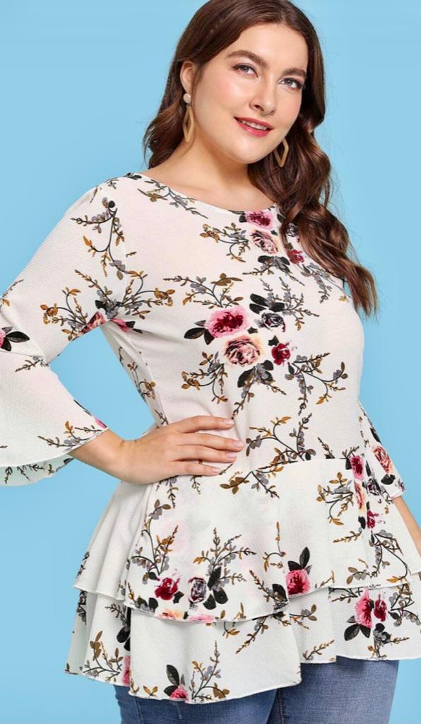 Women Wear White Floral Printed Top